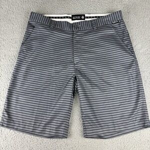 Tattoo Golf OB Shorts Size 34 Black Gray Striped  Performance Outdoors Pockets‎